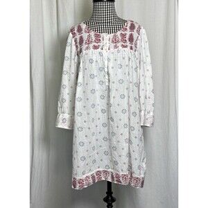Sudha Made In India Printed Tunic Dress Top Cover Up Boho Size Large